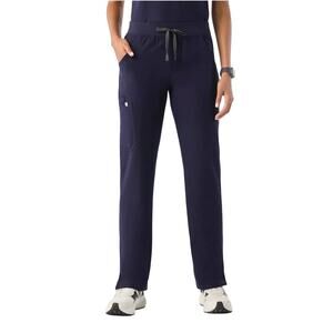 Figs Women's Navy Blue Kade Cargo Srub Pants Straight Leg Size XL